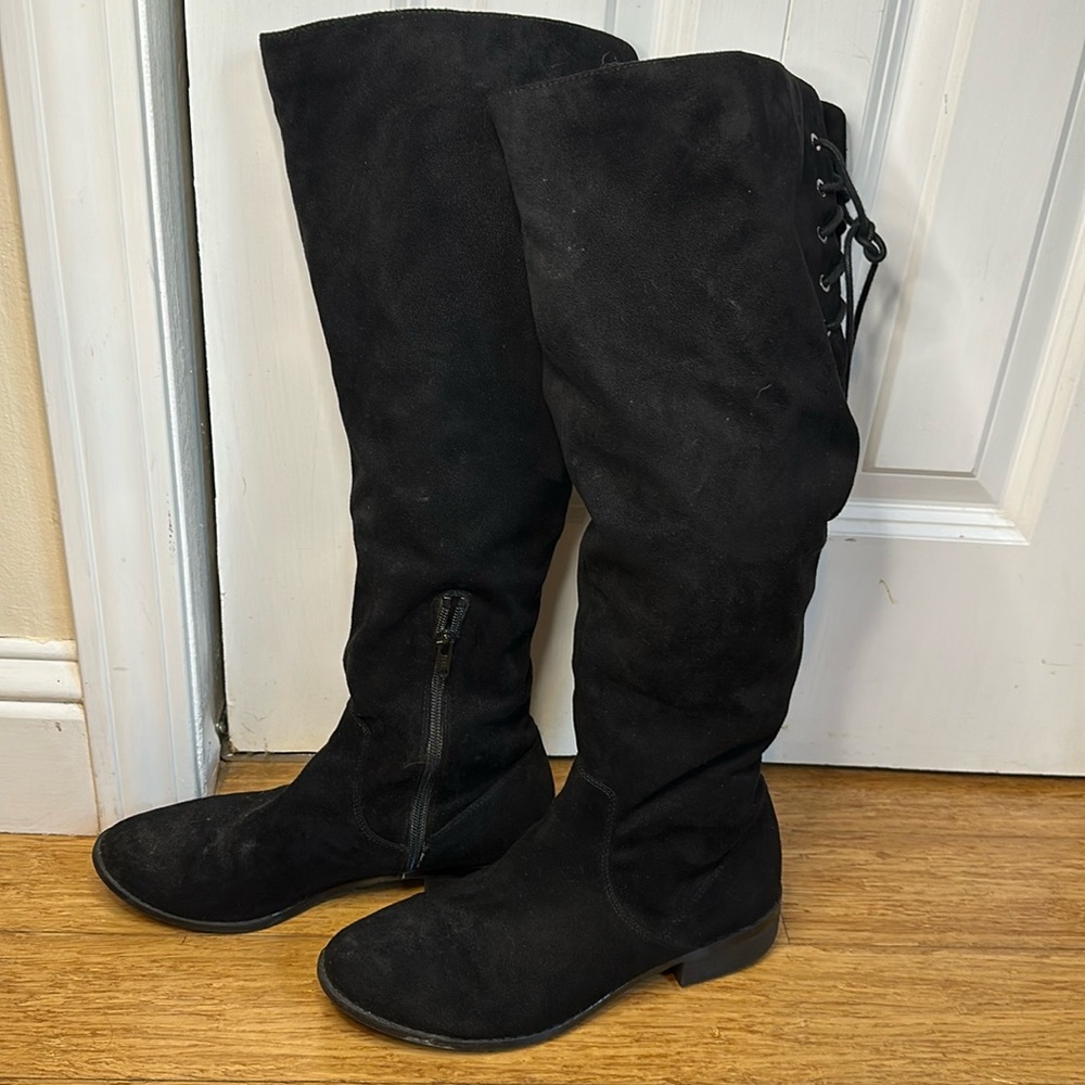 Aldo Black Suede Knee-High Boots – Size 8.5 🖤